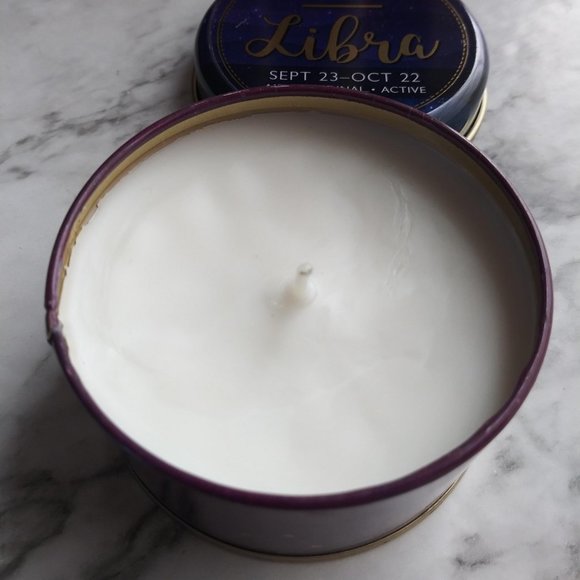 Libra Zodiac Sign Tin Candle (3 oz) - Picture 5 of 7